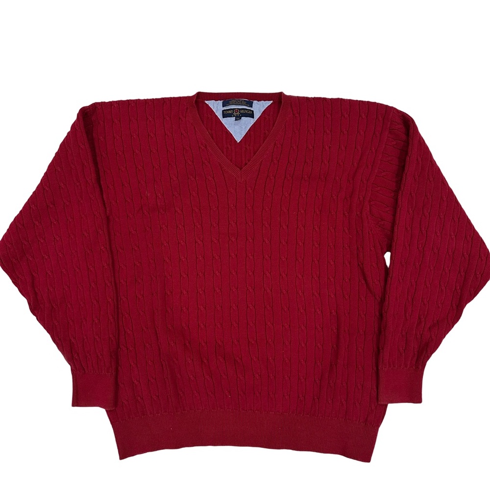 Vintage 80-90’s Tommy Hilfiger Cable-knit Golf Sweater Sz XXL